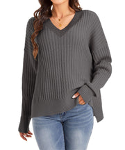 Fallwinter Womens Loosefit Vneck Sweater