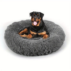 Donut-Shaped Plush Pet Bed for Dogs and Cats