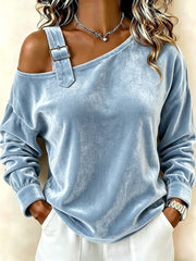 Autumn Chic Off Shoulder Velvet Top for Women