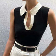Women's Solid Color Knitted Vest