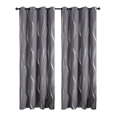 Solid-color Wavy-line Heat-transfer Silver Sun-blocking and Heat-insulating Curtain