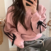 Cozy Solid Color Women's Loose Casual Pullover Hoodie