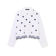 Chic Embroidered Long Sleeve Street Fashion Shirt