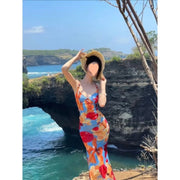 New Dopamine Inspired Stunningly Printed Resort Style Dress for Women