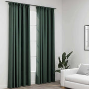 Blackout Curtains with Hooks, Linen Look, 2 Pieces.