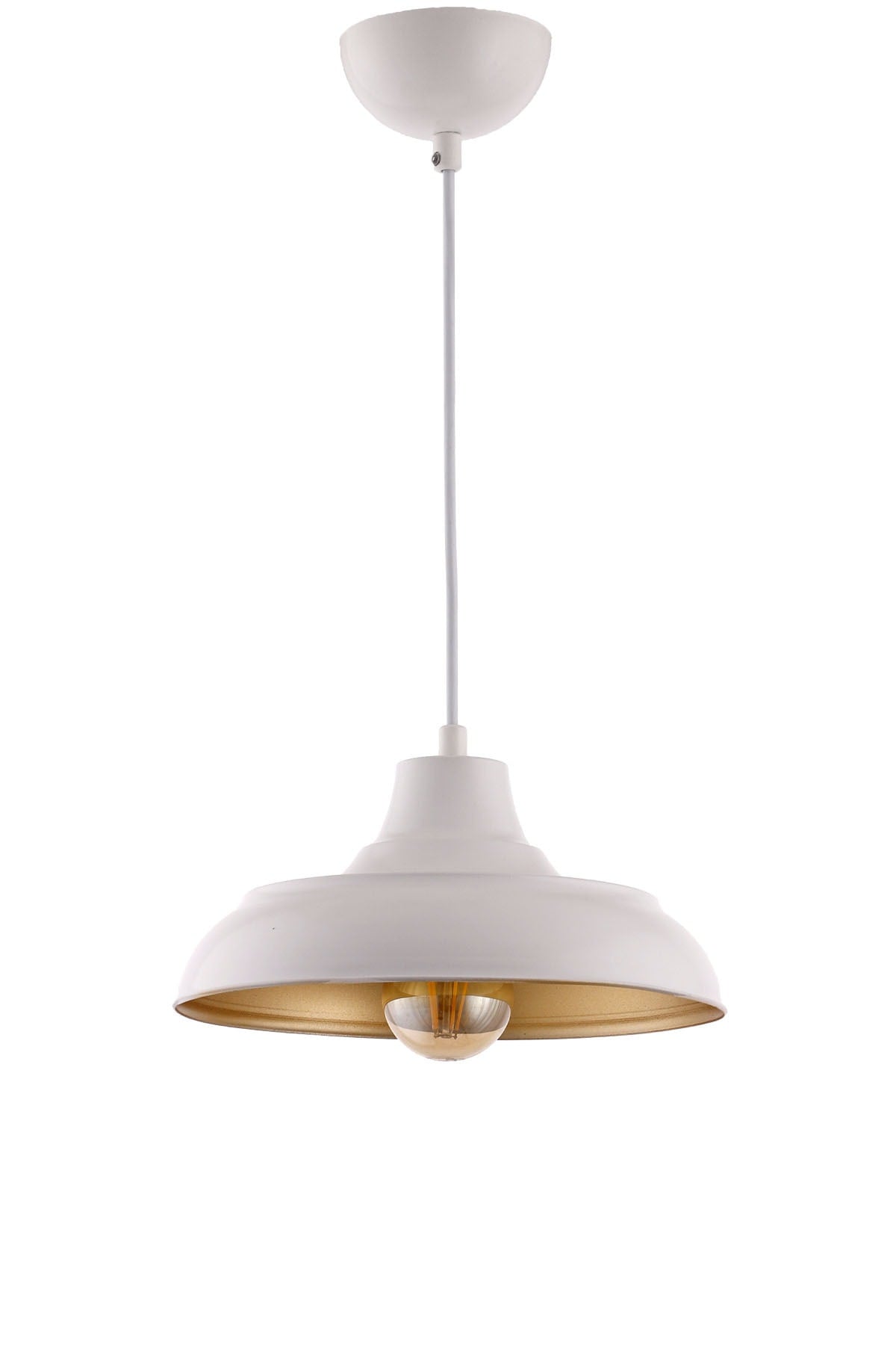 Fiyona Plaster White Gold Single Pendant Lamp Chandelier - Çakır Avize