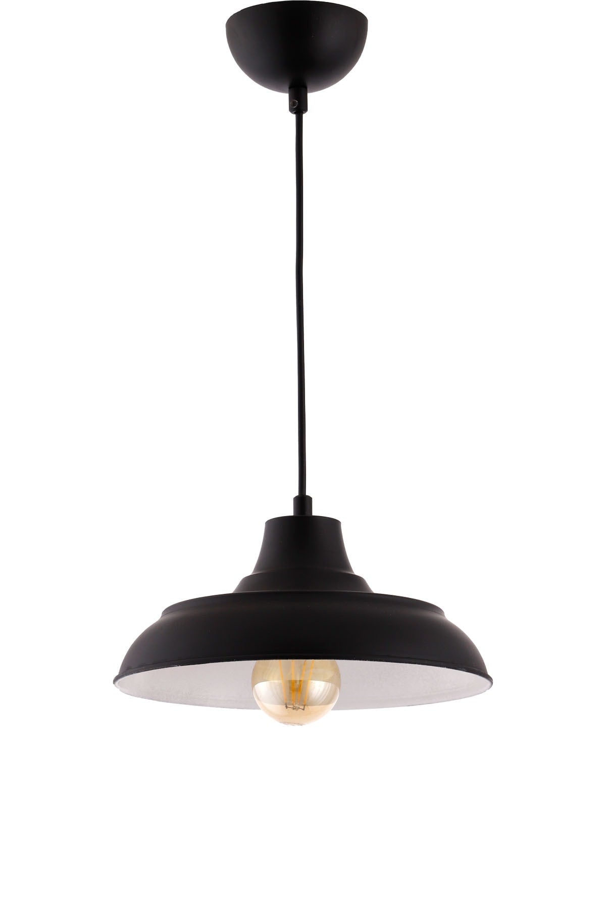 Fiyona Finish Black And White Single Pendant Chandelier - Çakır Avize