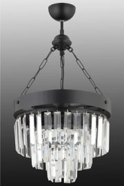 Linda 30' Black Luxury Crystal Stone Chandelier