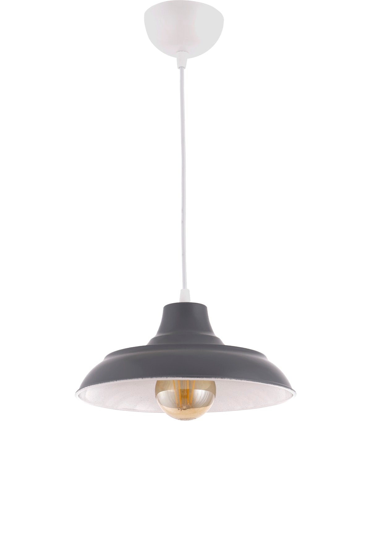 Fiyona Plaster Anthracite Single Pendant Chandelier - Çakır Avize