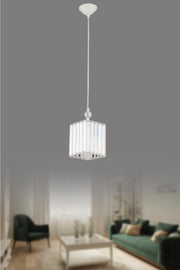 Dolunay Einzelner weißer K-15 Kristallstein-Kronleuchter