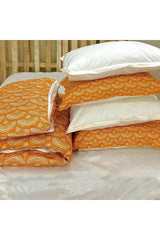 100% Cotton Satin 6 Pieces Orange Vienna Double Duvet Cover Set - Swordslife