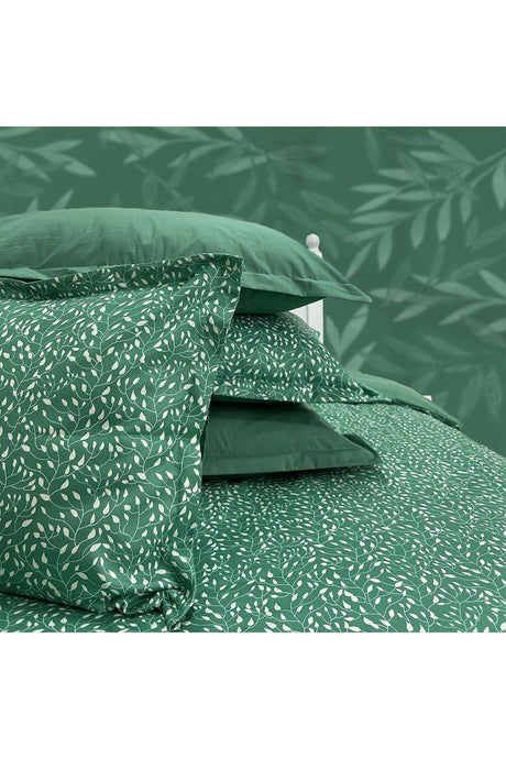 100% Cotton Satin 6 Pieces Green Verde Double Duvet Cover Set - Swordslife