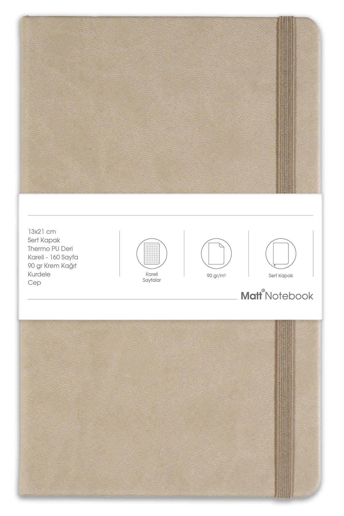 13x21 Elastic Notebook Checkered Beige