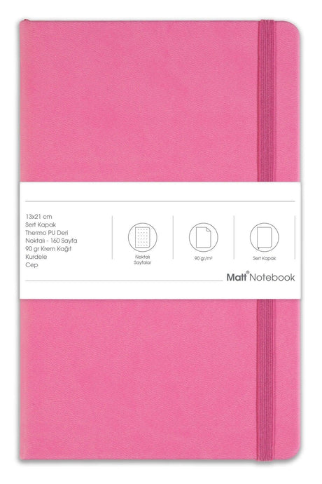 13x21 Elastic Notebook Dotted Pink