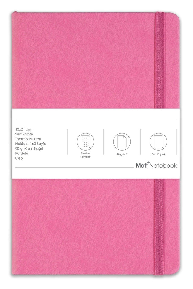 13x21 Elastic Notebook Dotted Pink