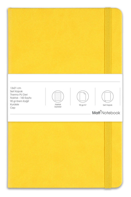 13x21 Rubber Notebook Dotted Yellow