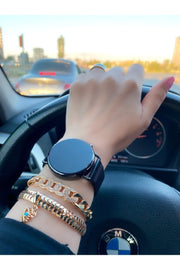 Unisex-Armbanduhr aus Stahl mit digitaler Anzeige