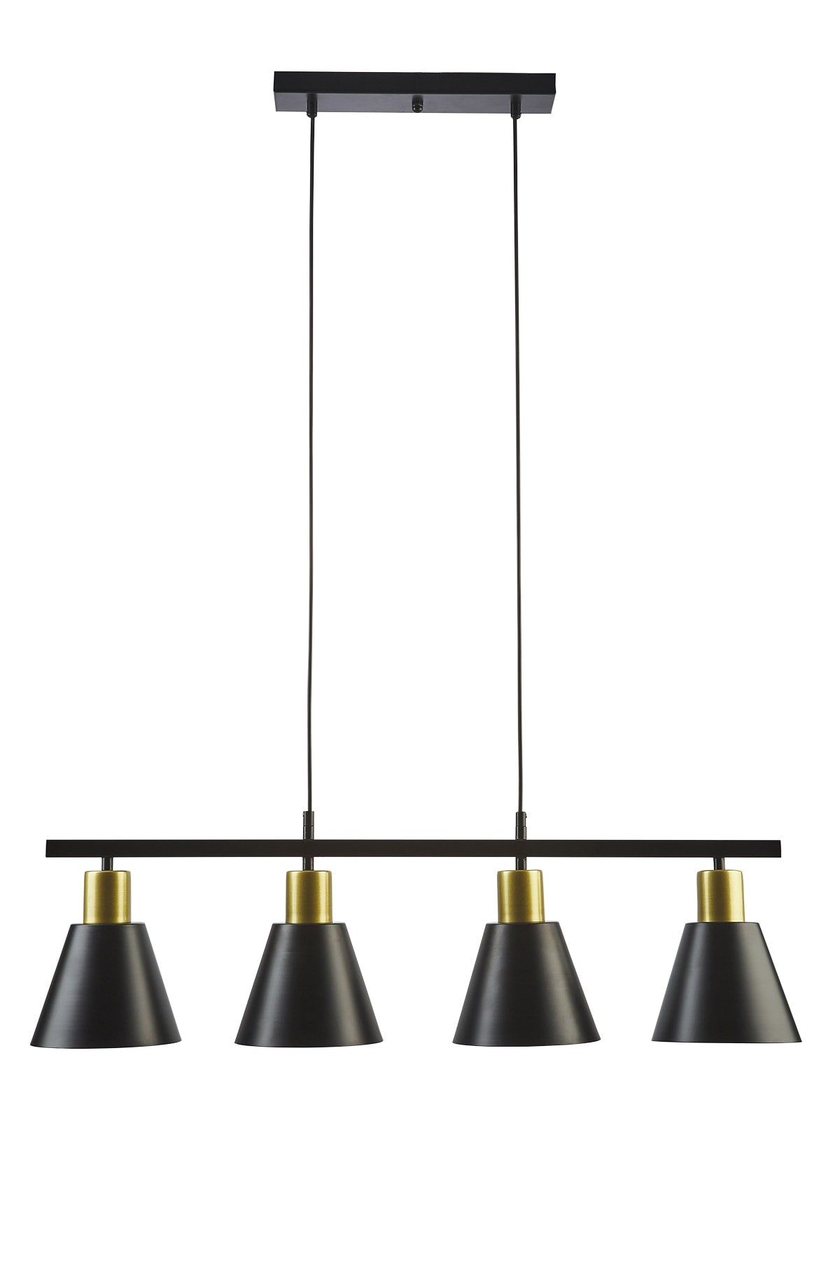 Trendiges modernes Design, schwarze Farbe, antiker Lampenschirm, Café, Esstischplatte, Wohnzimmer, Küche, 4-teiliger Kronleuchter