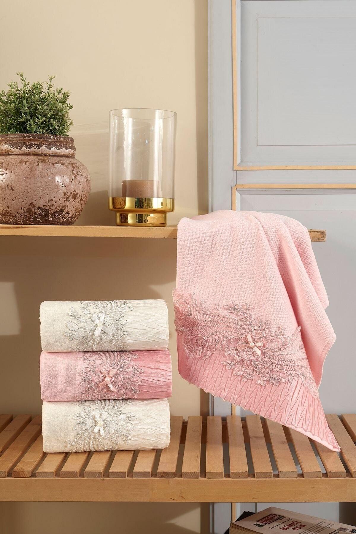 50/90 Ivy Dowry Lacy Cotton 4 Pieces Hand Face Towel - Swordslife