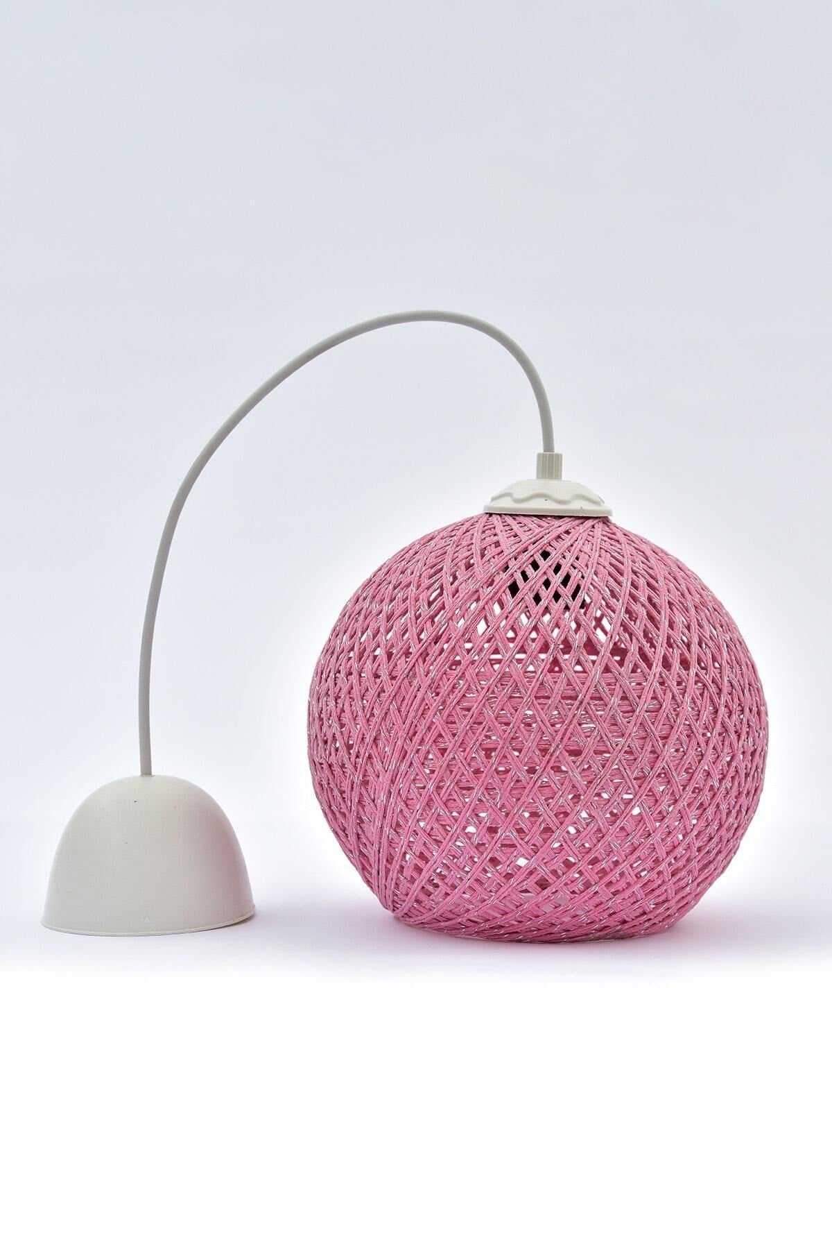 Balle Pink Pendant Lamp Ball Chandelier White Cable
