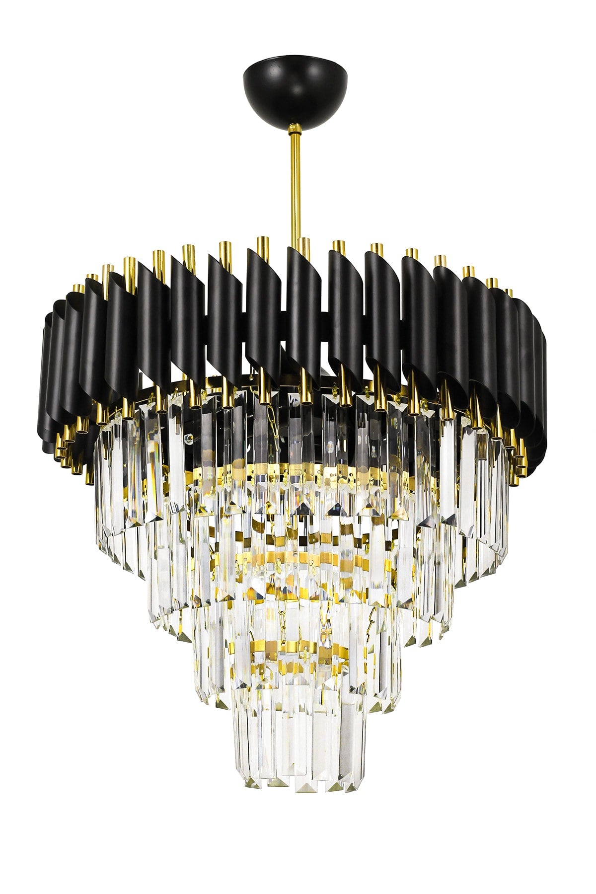 Palmira 45' Crystal Stone Luxury Chandelier - (Black-Gold)