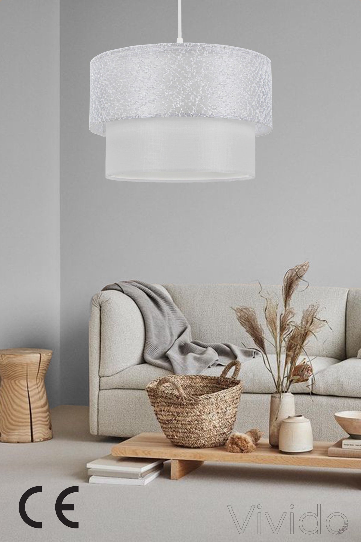 Cake Pendant Lamp Chandelier Lacy White