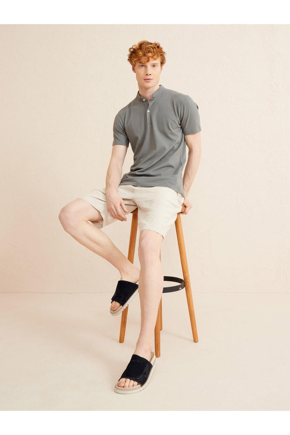 Classic Collar Cotton Regular Fit Basic T-Shirt