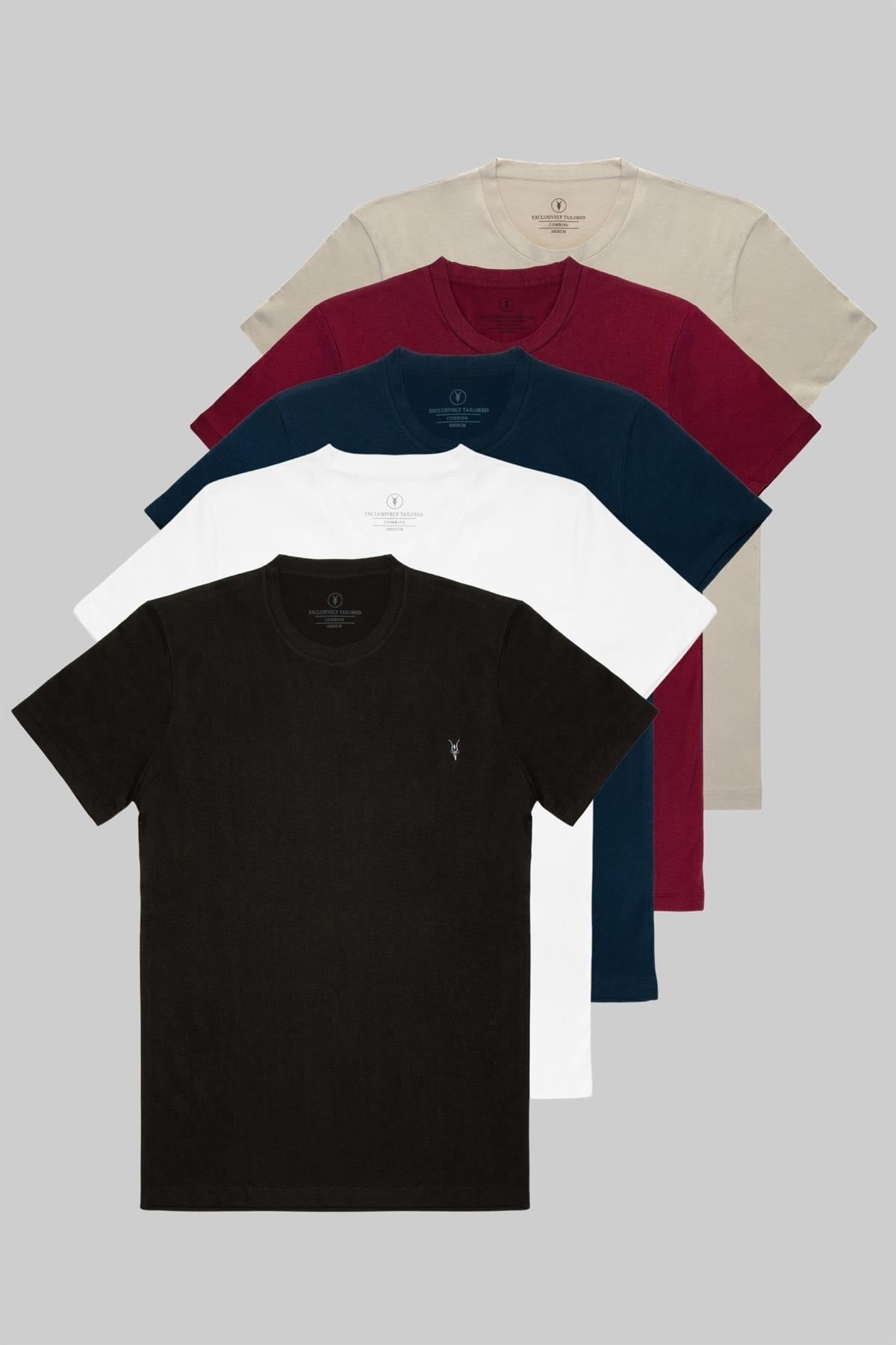 Relaxed Basic T-Shirt im 5er-Pack mit Standard-Passform