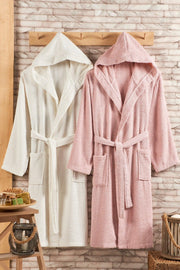 Cotton Hooded 2 Piece Bathrobe Set - Swordslife
