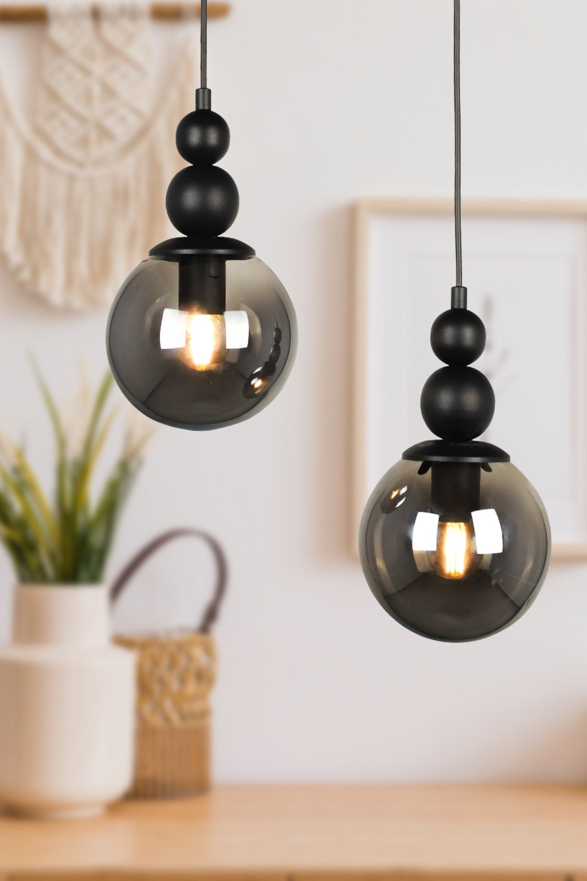 Infinite 2Nd Chandelier Black Smoked Glass