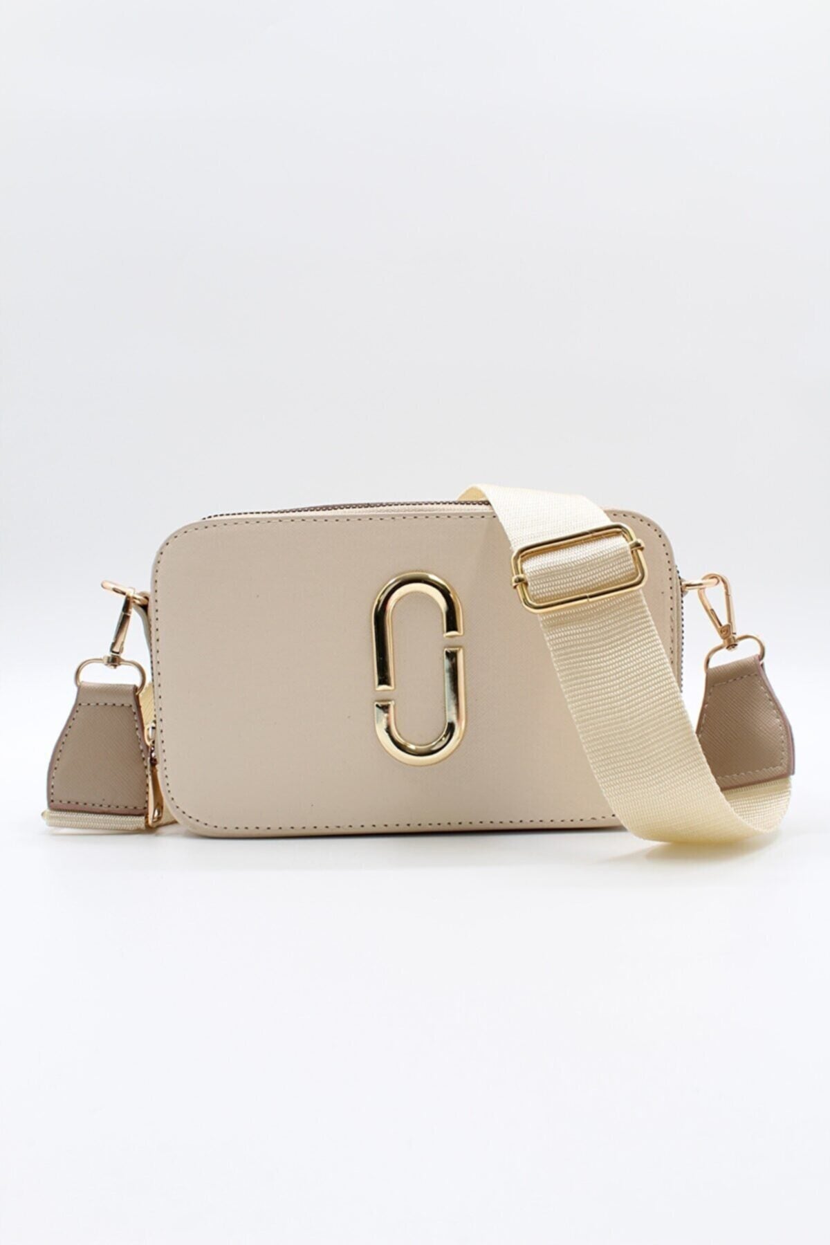 Damen Two Eyed Pocket Hand- und Schultertasche Creme