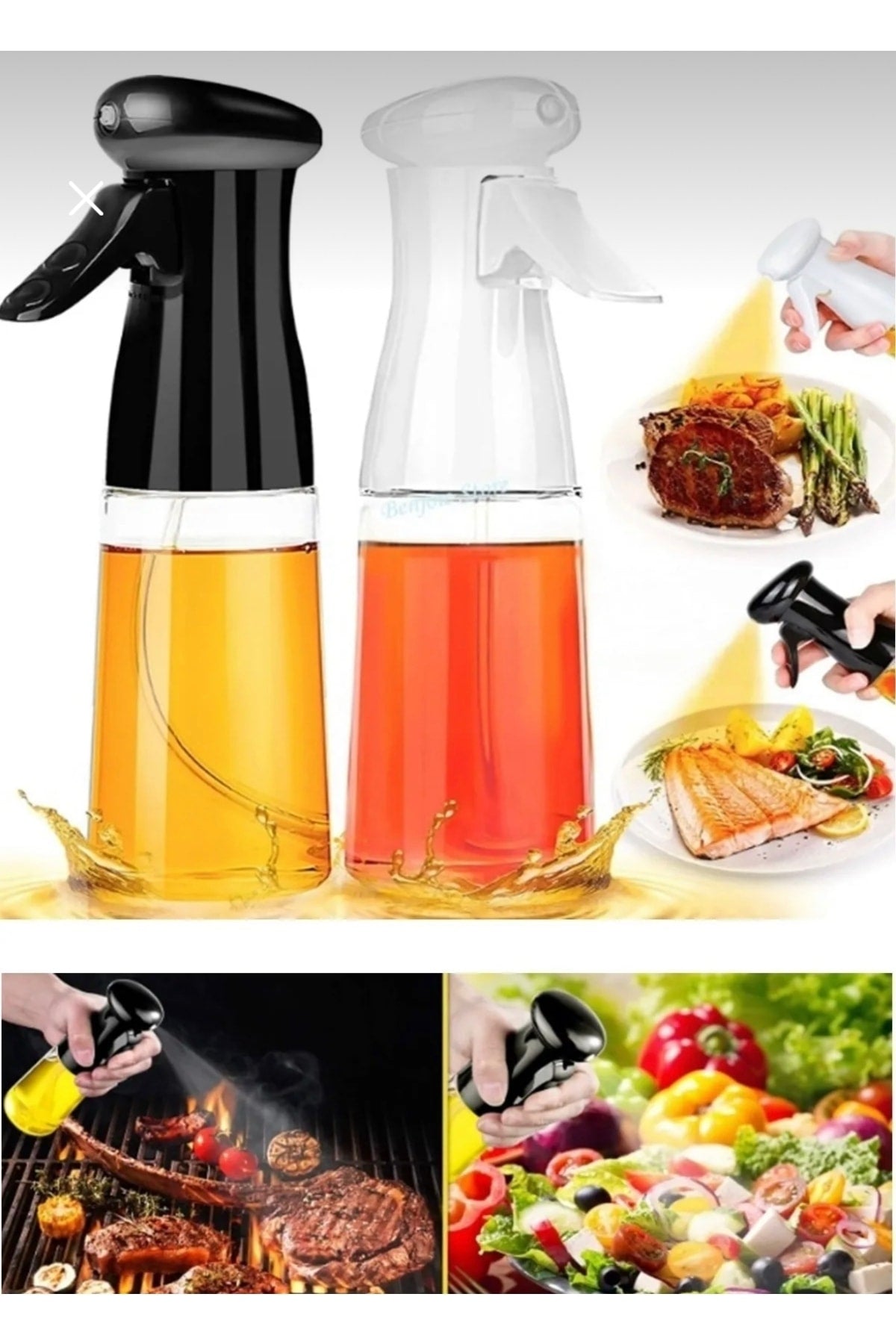 220Ml Airfryer Pre Cooking Spray Spray Glass Bottle Olive Oil Vinegar Oil Sprayer
