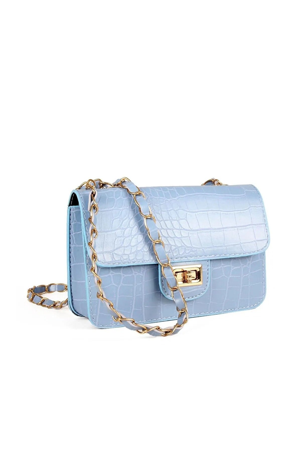 Mini-Umhängetasche mit Krokodilmuster für Damen