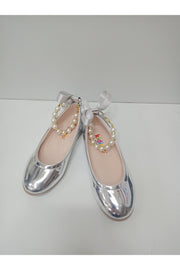 Girls' Pearl Stones Silver Mirror Orthopedic Flats