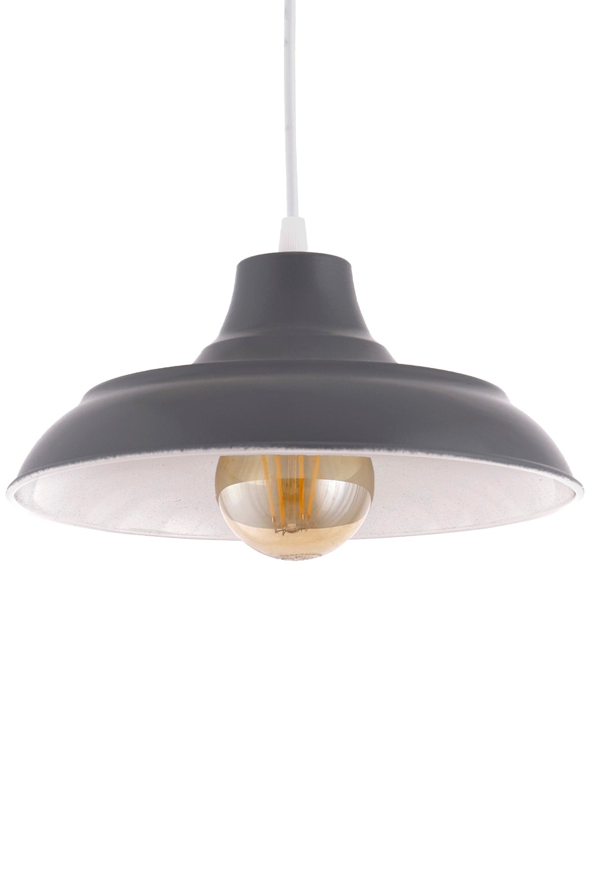 Fiyona Plaster Anthracite Single Pendant Chandelier - Çakır Avize