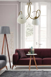 swordslife Modern Antique Color Case White Opal Glass Double Chandelier