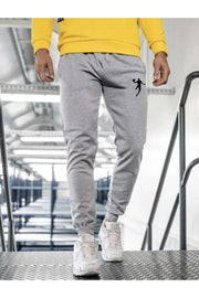 Men'S Gray Sweatpants Slim Fit Slim Fit Jogger Two Thread Printed 01