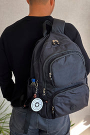 Fcstore Clinker-Rucksack/Laptop-Schultasche, Crinkle-Stoff, wasserdicht, mittlere Größe, Schwarz