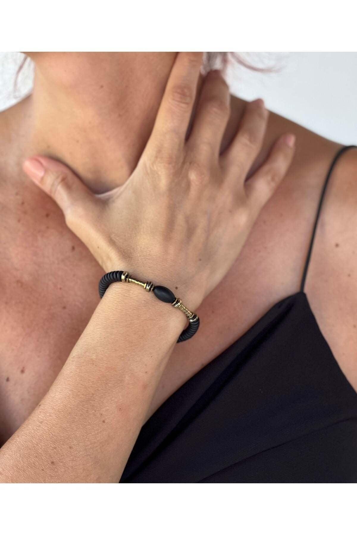 Matte Onyx & Hematite & Lava Stone Unisex Bracelet - Swordslife