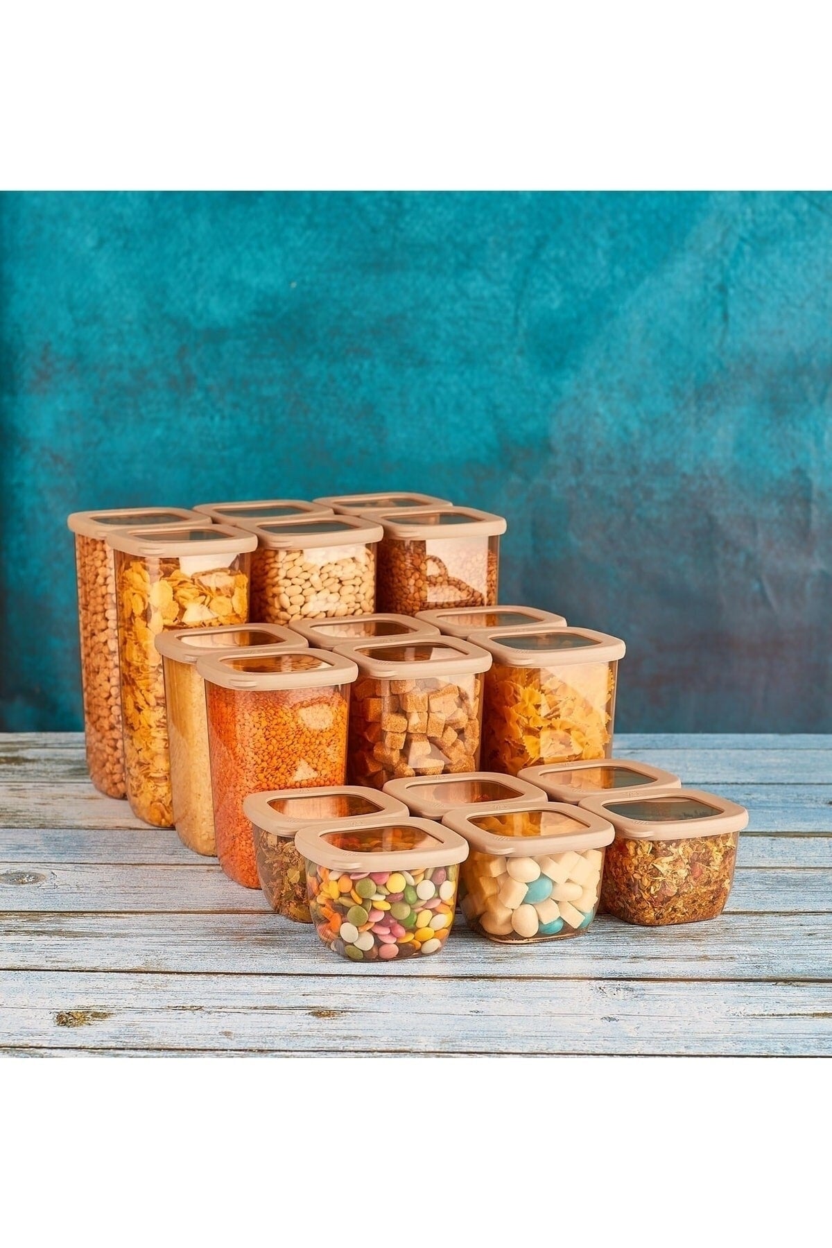 عبوة من 18 حاوية تخزين شاطئية من Vipahmet (6 × 1750 مل + 6 × 1200 مل + 6 × 550 مل)