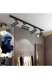 Schwarzes Gehäuse und Tageslicht, 4 Stück, 360 Grad drehbar, LED-Schienenstrahler, 1 m Schienenleuchte, Schienenstrahler, 4