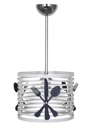 Weißer Koffer Schwarz Besteck Loop Küche Einzelleuchter