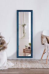 Natural Wood 120x40 Cm Blue Paris Decor Shelf Handmade Living Room Office Kitchen Wall Console Full Length Mirror - Swordslife