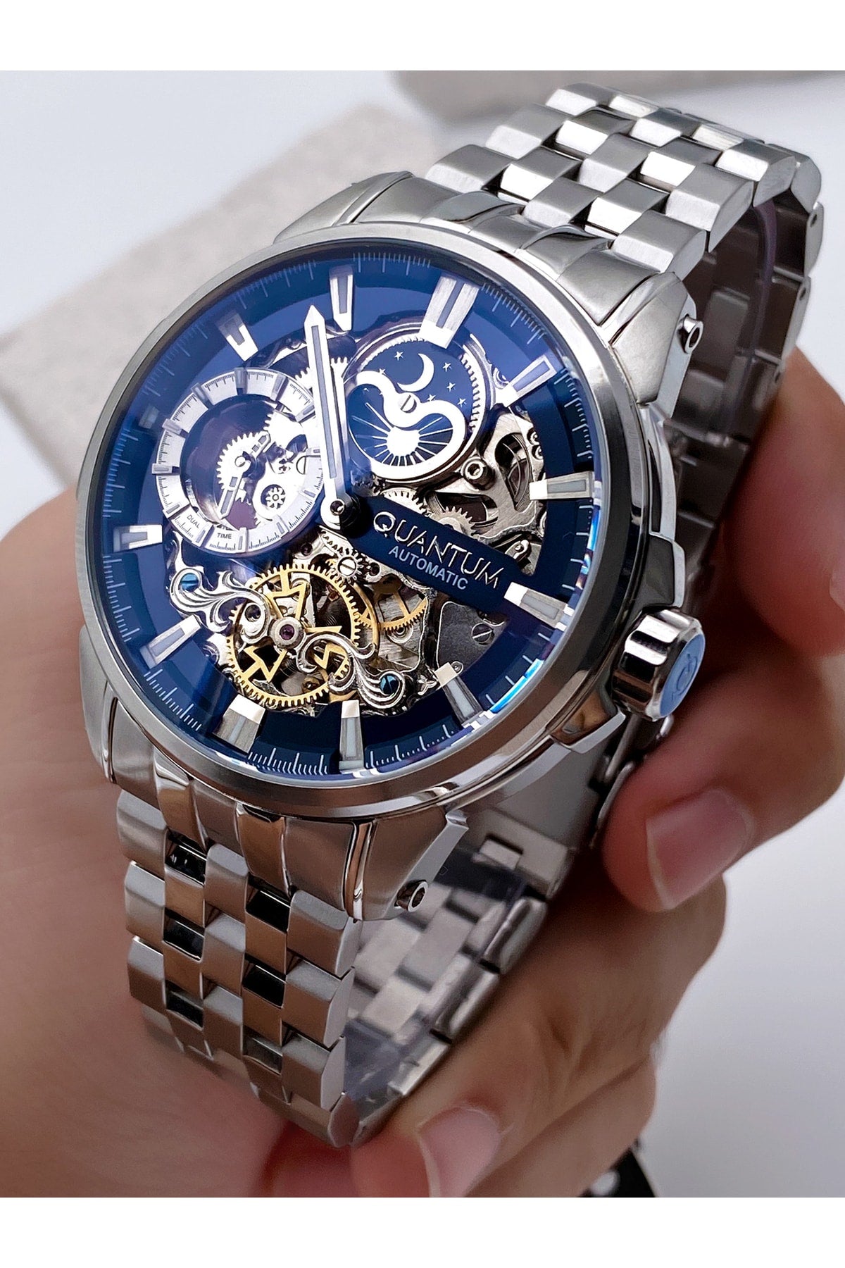 Automatische Luxus-Herrenarmbanduhr & SC Silver Collection Armband