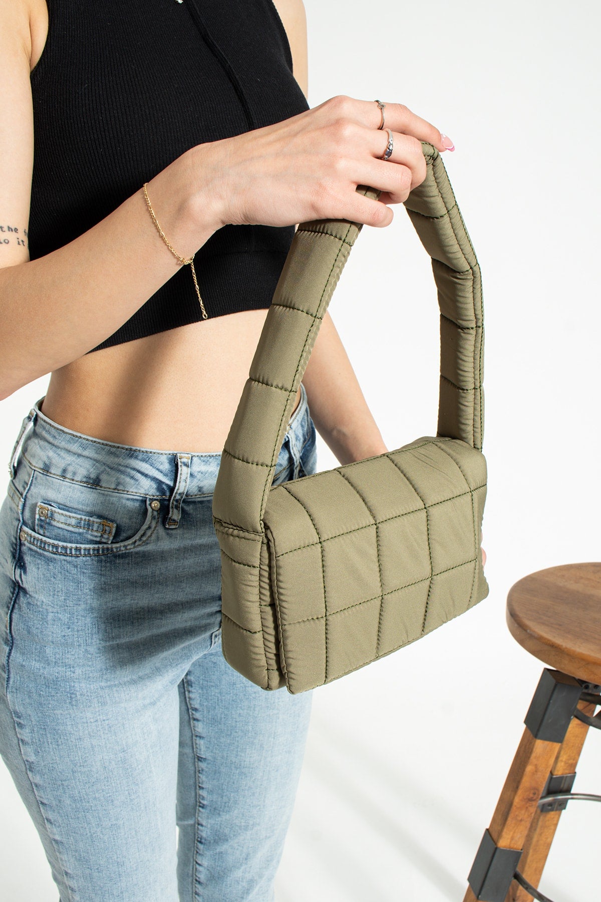 Puff Waterproof Fabric Cross Shoulder Bag Baguette Hand And Shoulder Bag