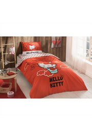 Orange Single Hello Kitty Bow Duvet Cover Set