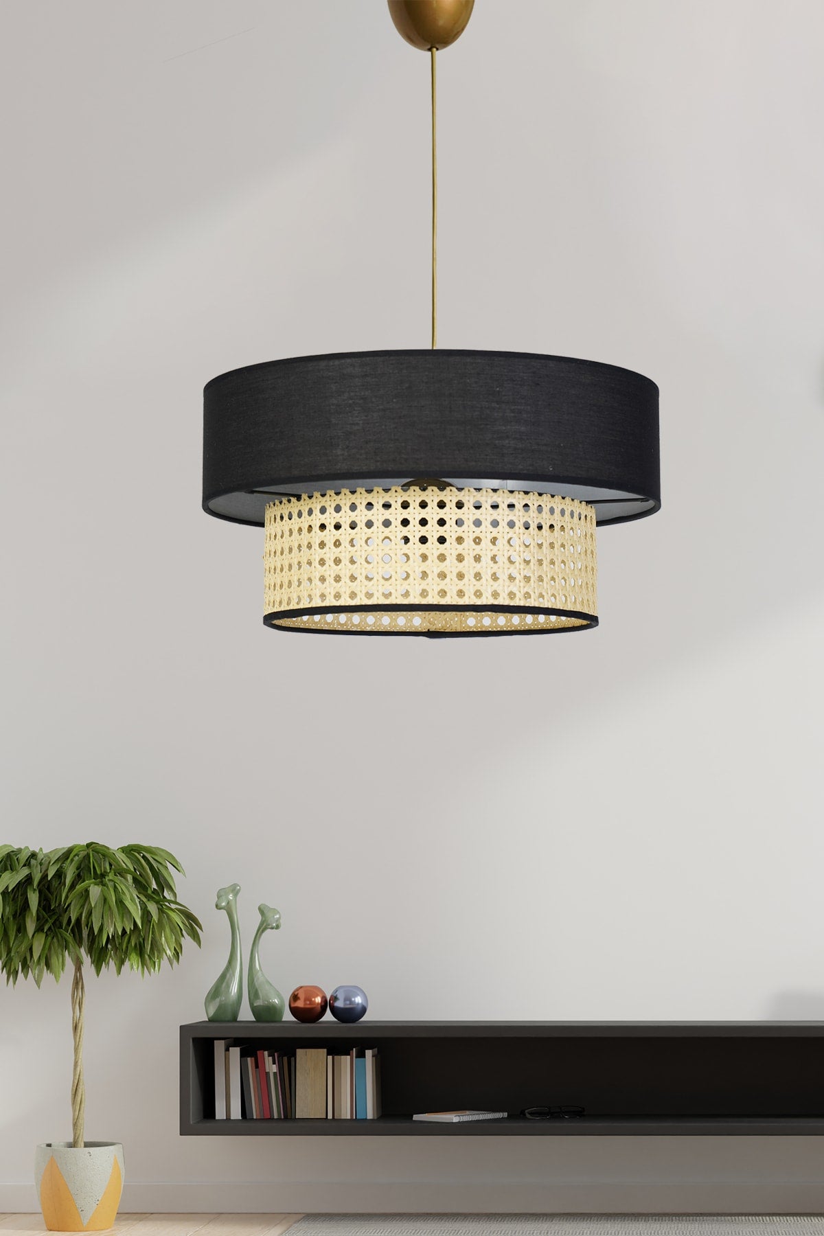 Chaud Pendant Lamp Chandelier Black Cream