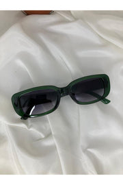 Unisex Vintage Rechteckige Grüne Sonnenbrille