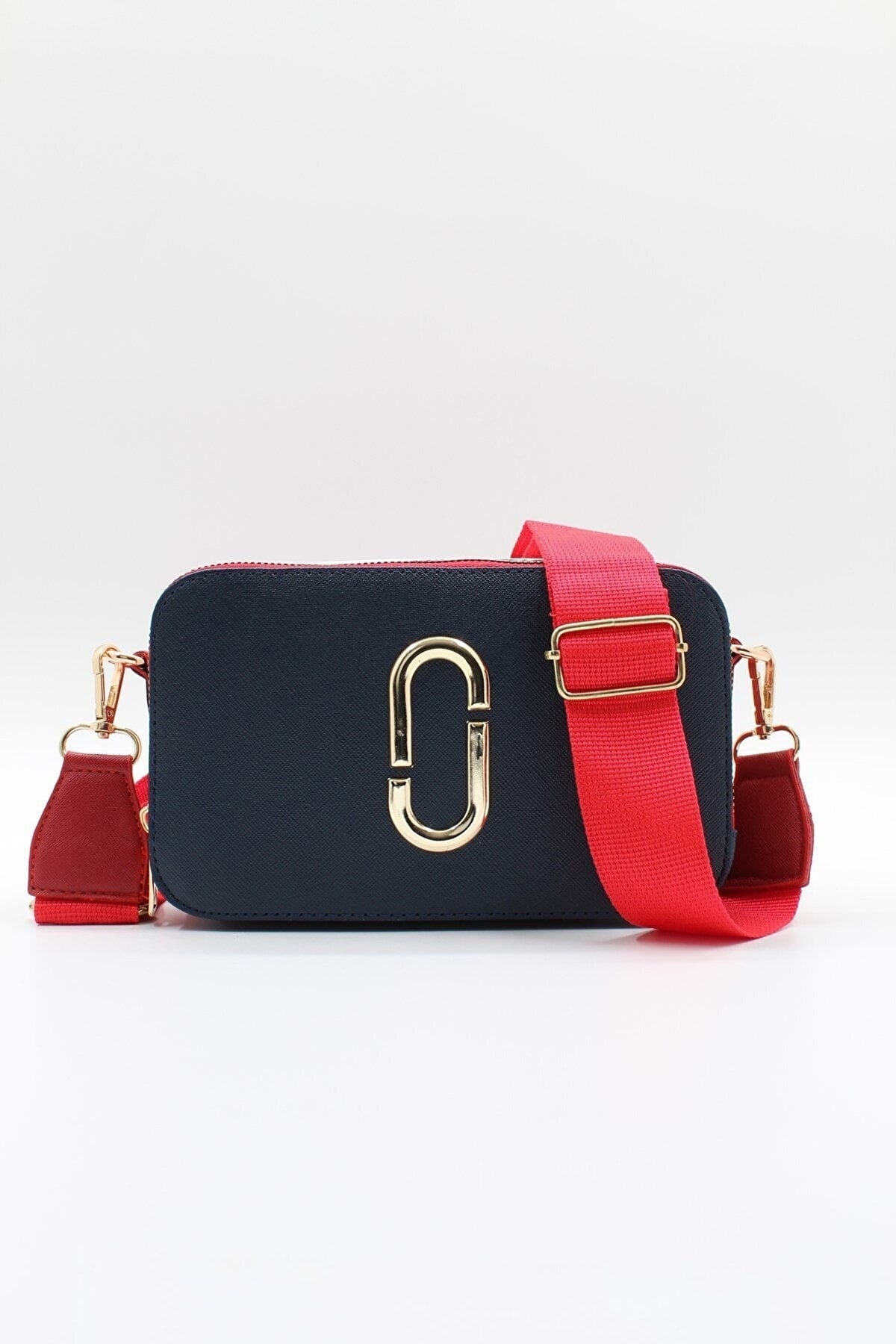 Damen Marineblau Rot Zwei Augen Tasche Hand Schultertasche