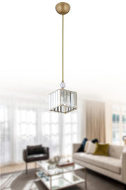 Dolunay Einzelstein-Kronleuchter aus antikem K-10-Kristallstein